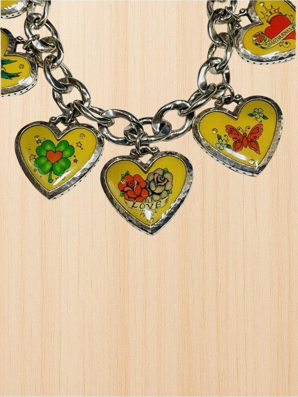 Brighton Give Peace a Chance Charm Bracelet Reversible Hearts Peace Love 2441 - Picture 2 of 5